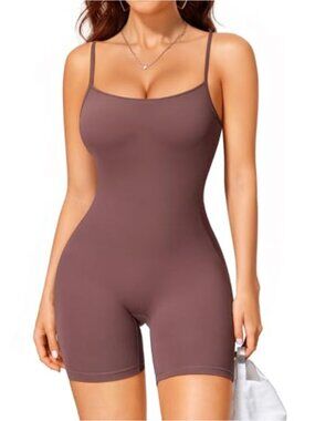 Nebility Women's Jumpsuit Romper Tummy Control Workout Bodysuit